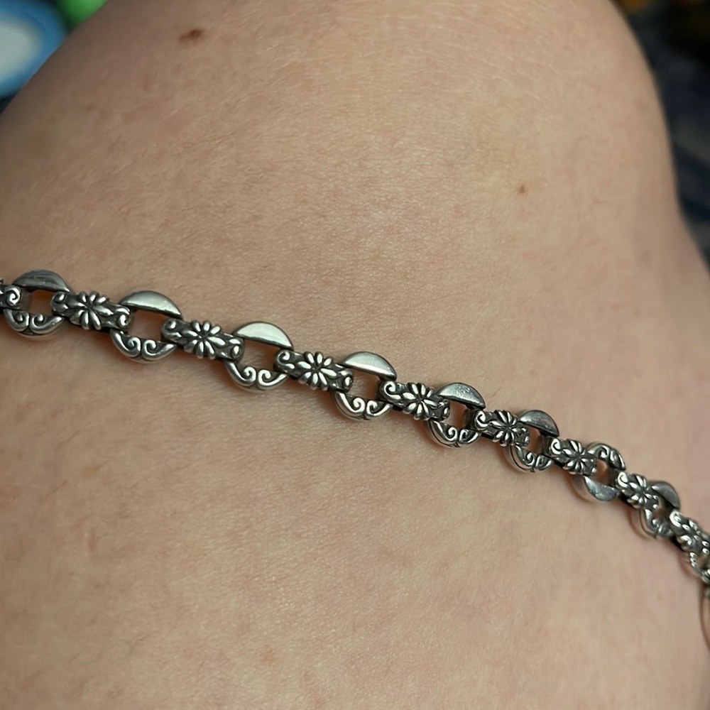 Sterling silver flower bracelet